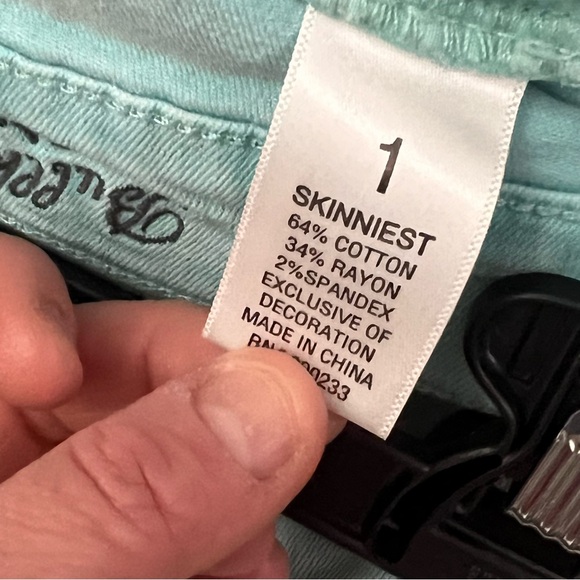 Turquoise low rise bullhead jeans - Picture 2 of 2